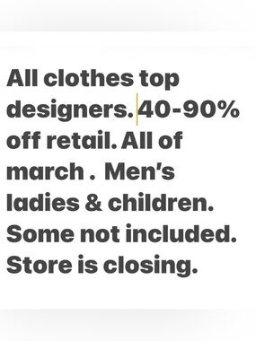 Store is closing. Taking reasonable offers. No lowballing.